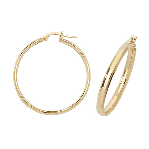 9CT 28MM COURT BAND HOOPS