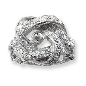 Sil CZ Knot Ring