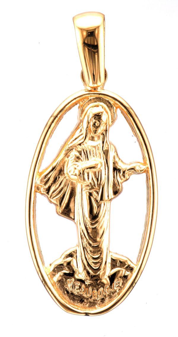 9CT OVAL OPEN MADONNA