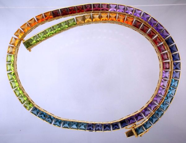 18CT MULTI-GEM COLLARETTE