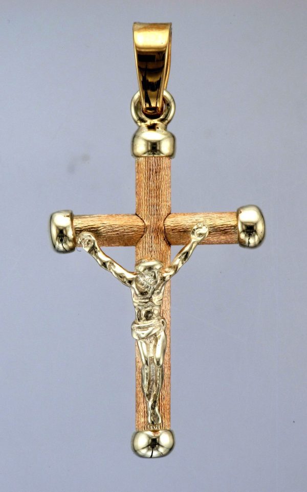 9CT TUBE CAP END CRUCIFIX