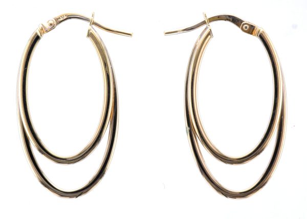 9CT MC DOUBLE OVAL HOOPS