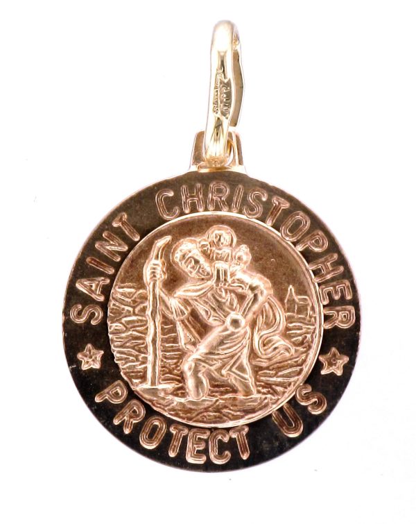 9CT 15MM ROUND ST CHRIS