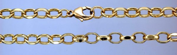 9ct Gold 20.5" Filed Oval Belcher Chain