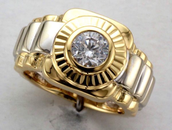 9CT CZ ROLEX STYLE RING