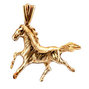 9CT GALLOPING HORSE PENDT
