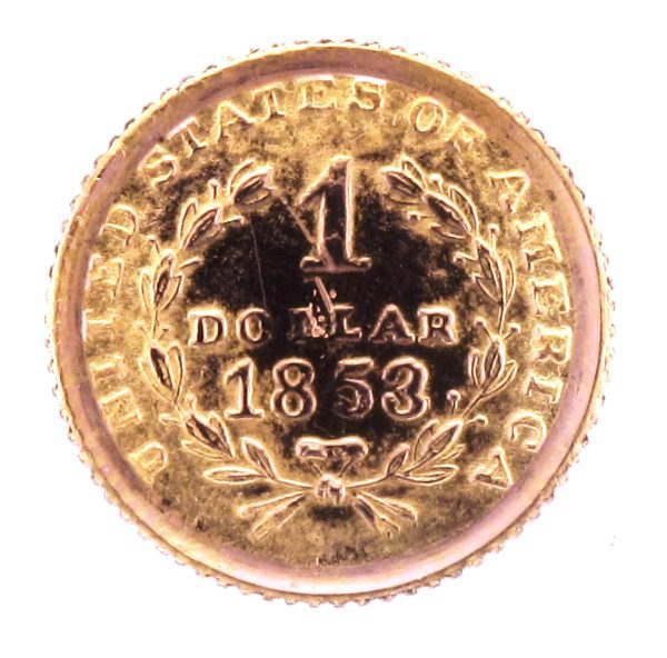 900 GOLD - 1853 1 $ COIN