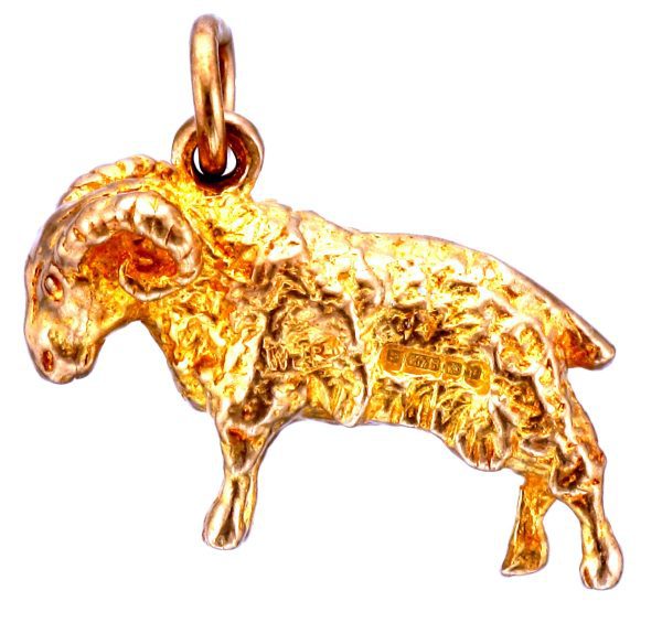 9CT RAM CHARM