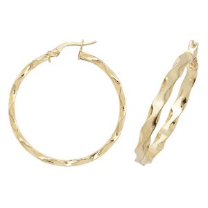 9CT PR 30MM TWIST HOOPS