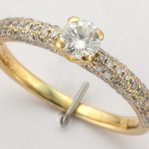 18CT S/S DIA RING-PAVE SH