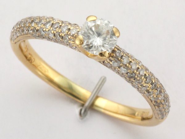 18CT S/S DIA RING-PAVE SH