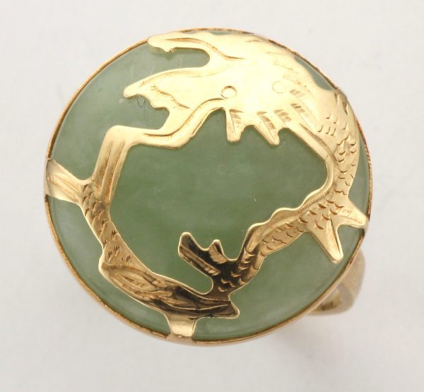 9CT GOLD DRAGON JADE