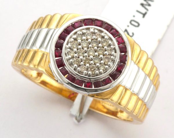 9CT DIA/RUBY ROLEX RING