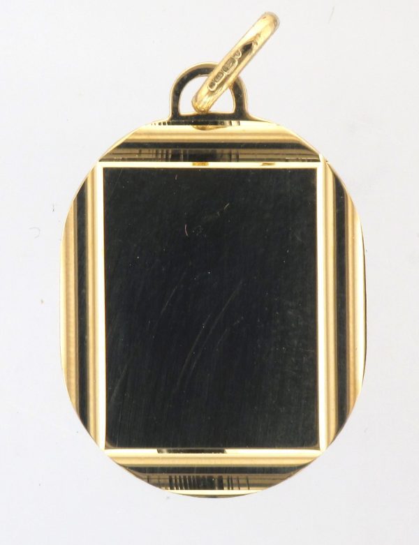 9CT DC/PLAIN OVAL PENDANT