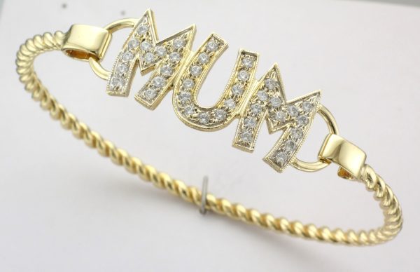 9CT 37ST C/Z MUM BANGLE