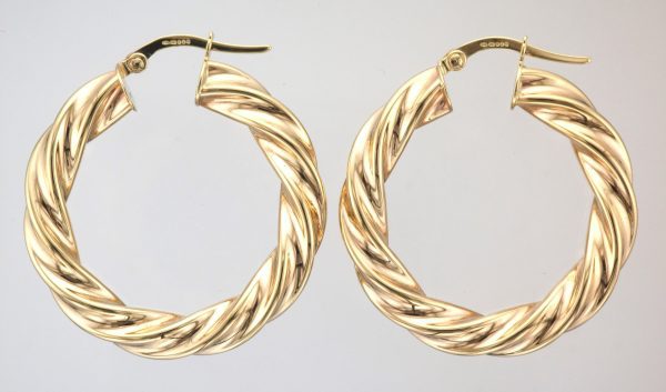 9CT PR 30MM TWIST HOOPS