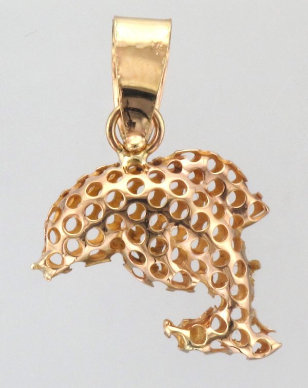 9CT PIERCED DOLPHIN CHARM