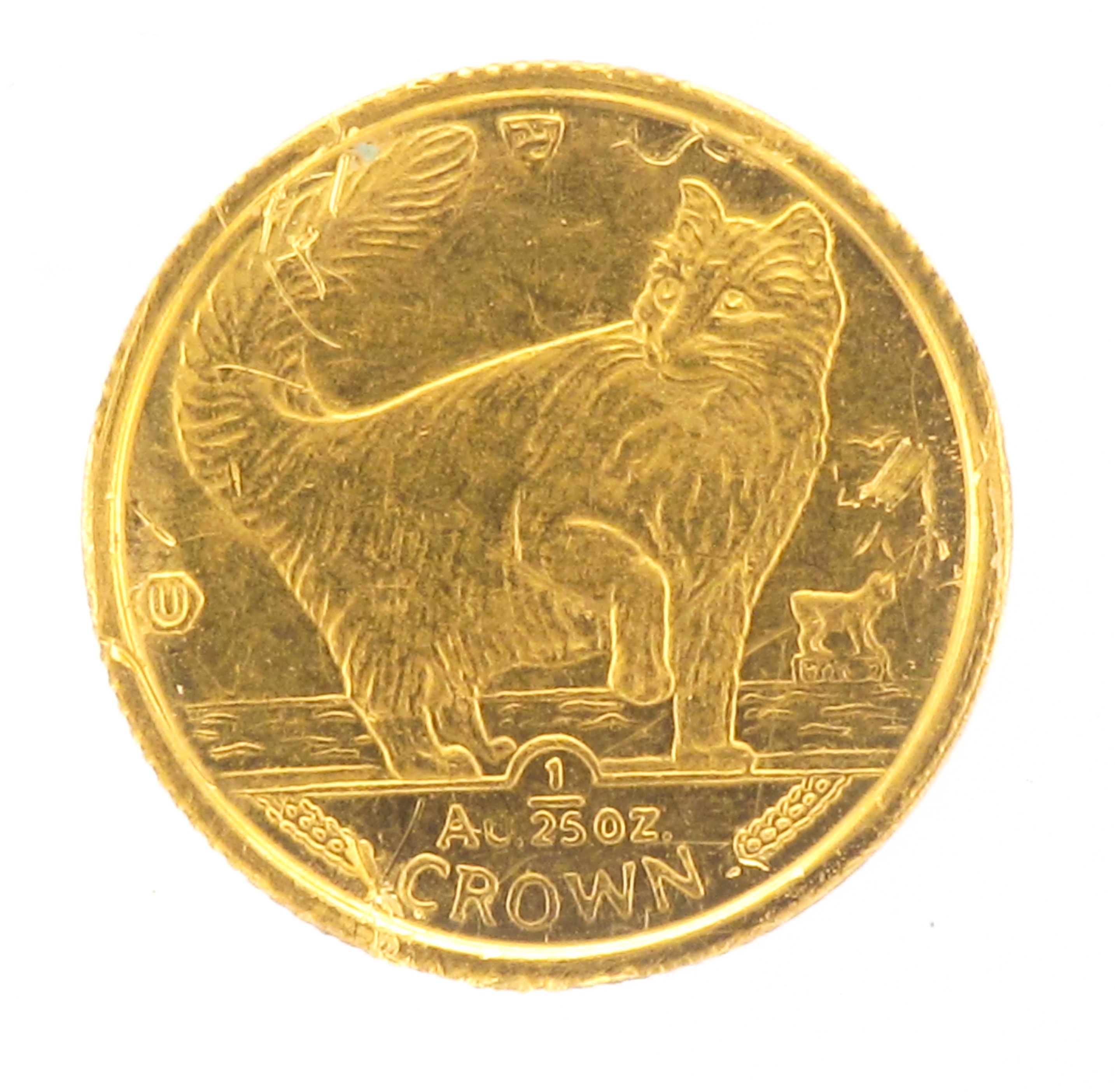 999.9 Gold 1991 1/25 Oz Crown Isle of Man Loose Coin