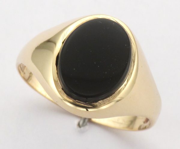 9CT OVAL ONYX SIG RING