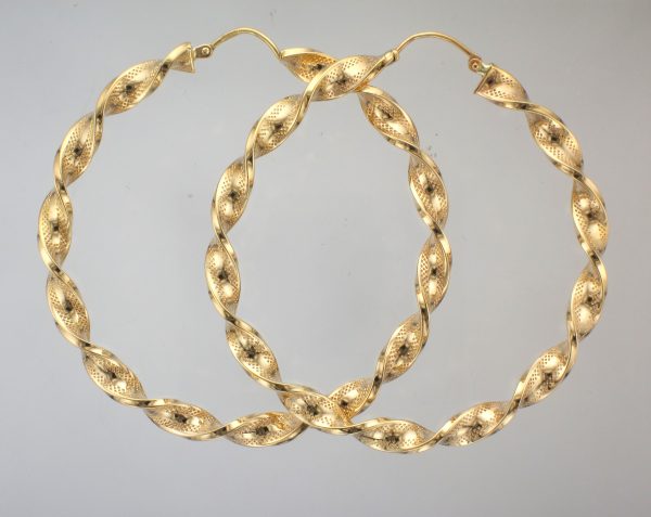 9CT PR 60MM TWIST HOOPS