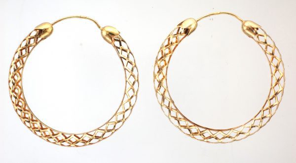 9CT 36MM OPEN LATT HOOPS