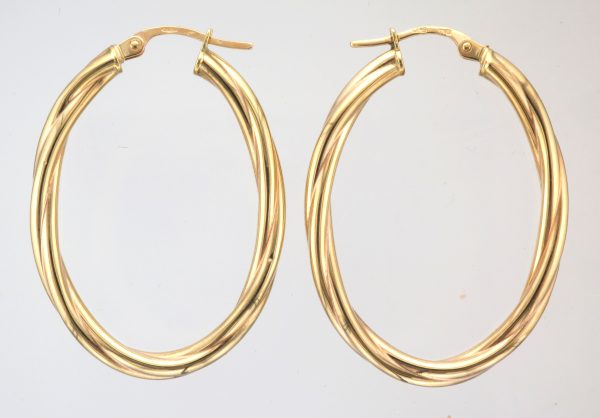 9CT PR TWIST OVAL HOOPS