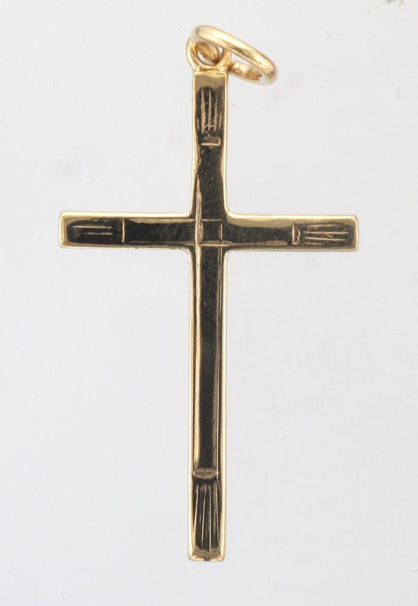 9CT BLOCK CROSS PENDANT