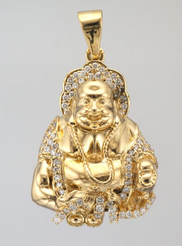 9CT DIA SET BUDHA PENDANT