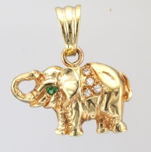 9CT 5ST GEM ELEPHANT PDT