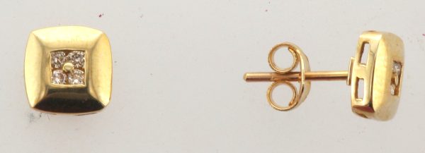 9CT 4ST DIA CHAN SQ STUDS