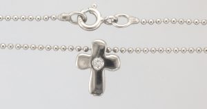 9CTW DIA CROSS ON BEAD NK