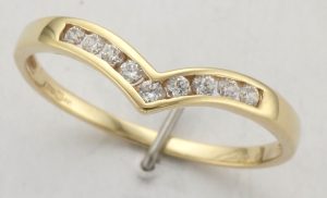 9CT 9ST C/Z WISHBONE RING