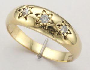 9CT 3ST C/Z GYPSY RING