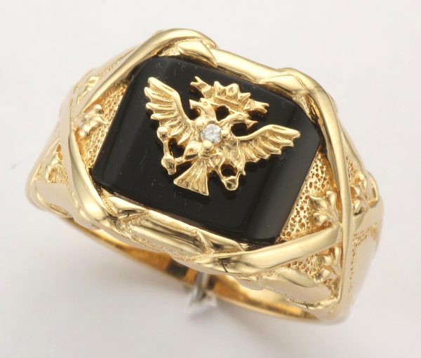 14CT DIA/ONYX EAGLE SIGNT