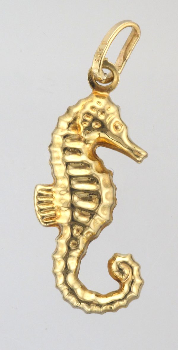 9CT HOLL SEA HORSE CHARM