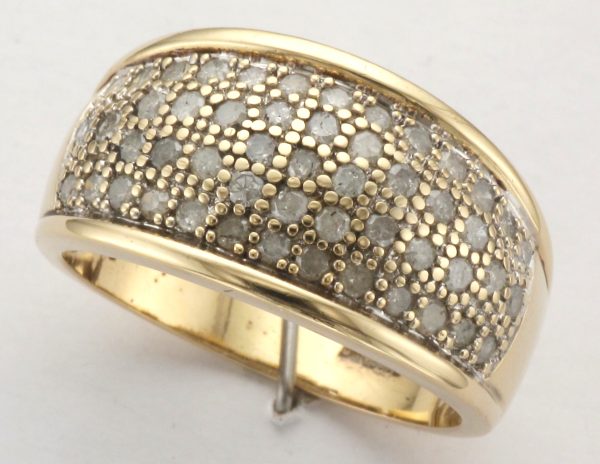 9CT DIA  PAVE GRAD BAND