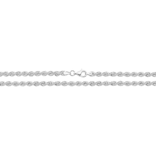 Silver (925) Semi-Solid 24" Rope Link Chain