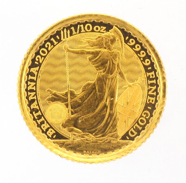 Loose 999.9 Fine Gold 1/10 £10 Britannia Coin