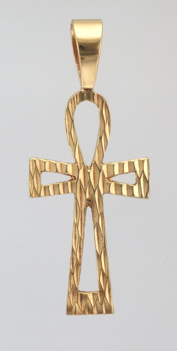 9CT D/C ANKH CROSS PENDT