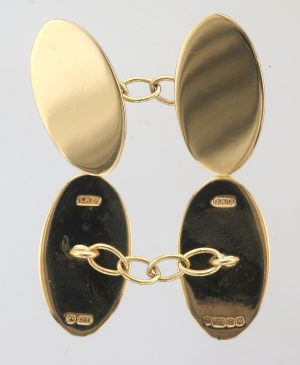 9CT OVAL CHAIN LINK C/LKS