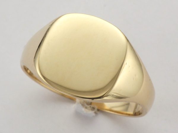 9CT PLN CUSHION SIG RING