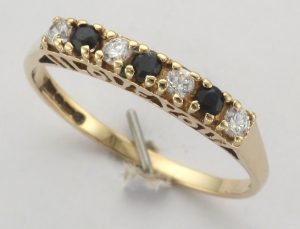 9CT 7ST CZ/SAP HALF ET RG