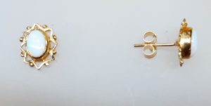 9CT PR S/S OPAL FCY STUDS