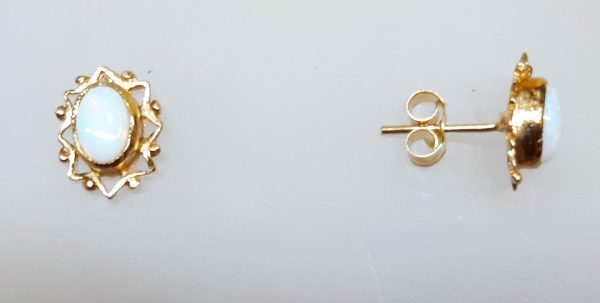 9CT PR S/S OPAL FCY STUDS