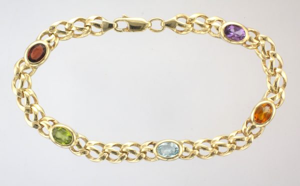 9CT MULTI-GEM CELTIC BLET