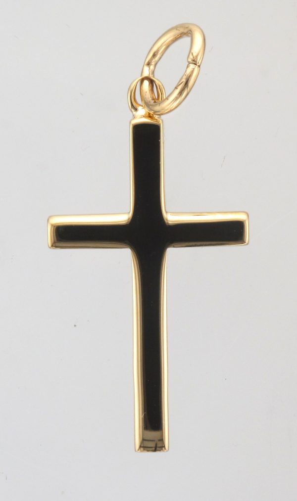 9ct Gold Plain Block Cross Pendant