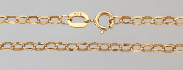 9ct Gold 18" Filed Oval Belcher Chain