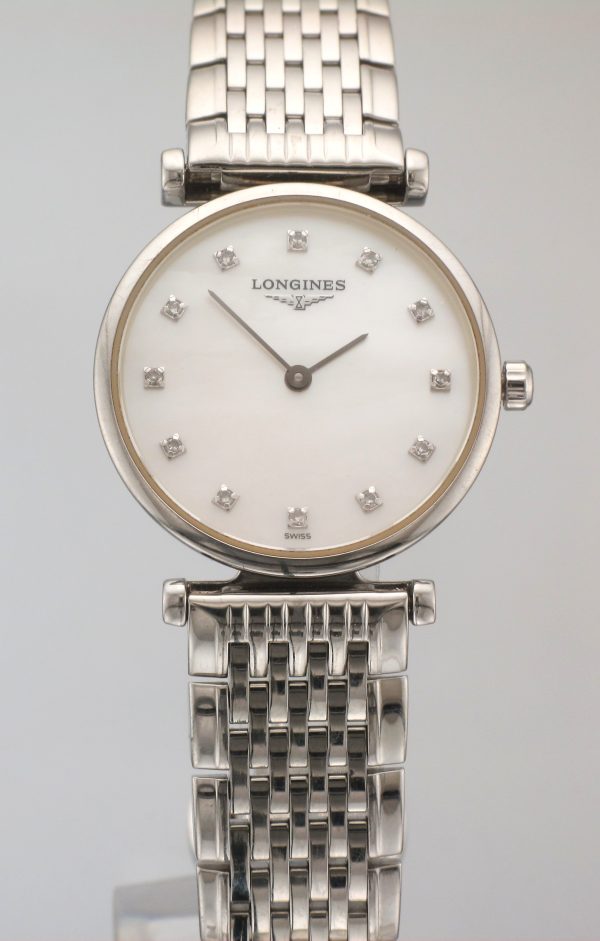 Steel Longines Classic Quartz Diamond Mother Of Pearl Dial Watch