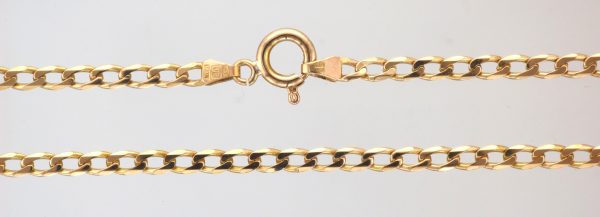 9ct Gold 18" Bevelled Oval Curb Link Chain