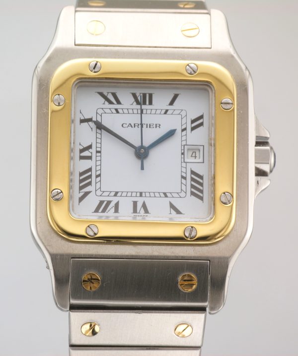 Steel & Gold Cartier Santos Automatic Watch - Image 3